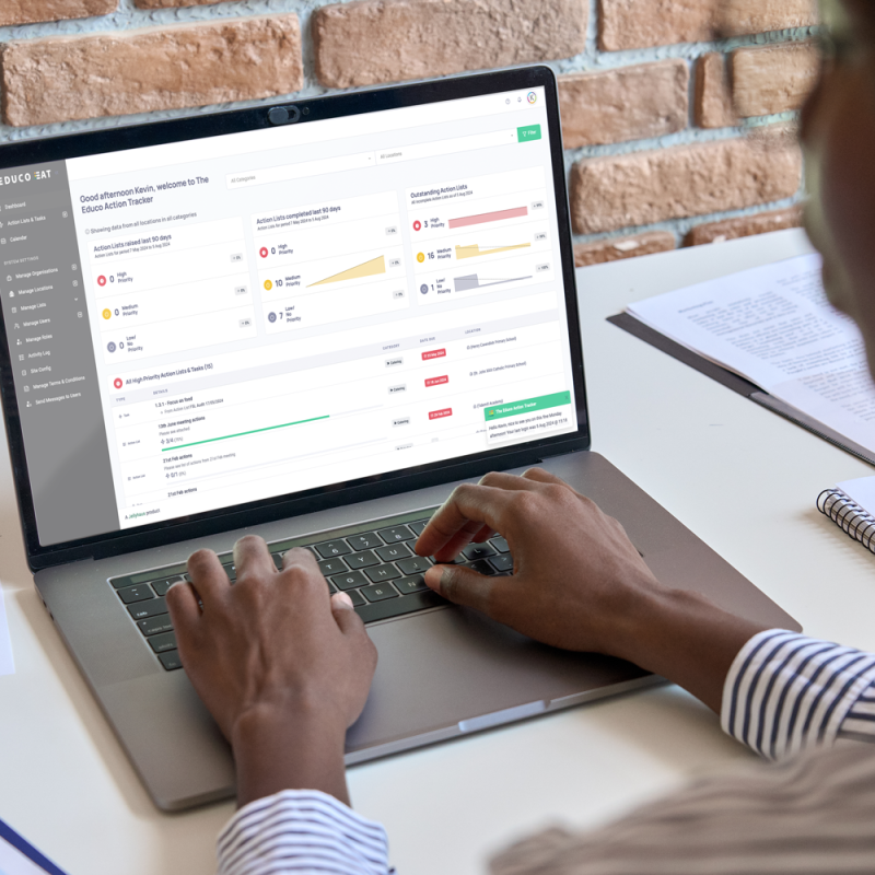 Visual 5 for Educo Catering and Facilities Management Consultants Action Tracker and Task Management